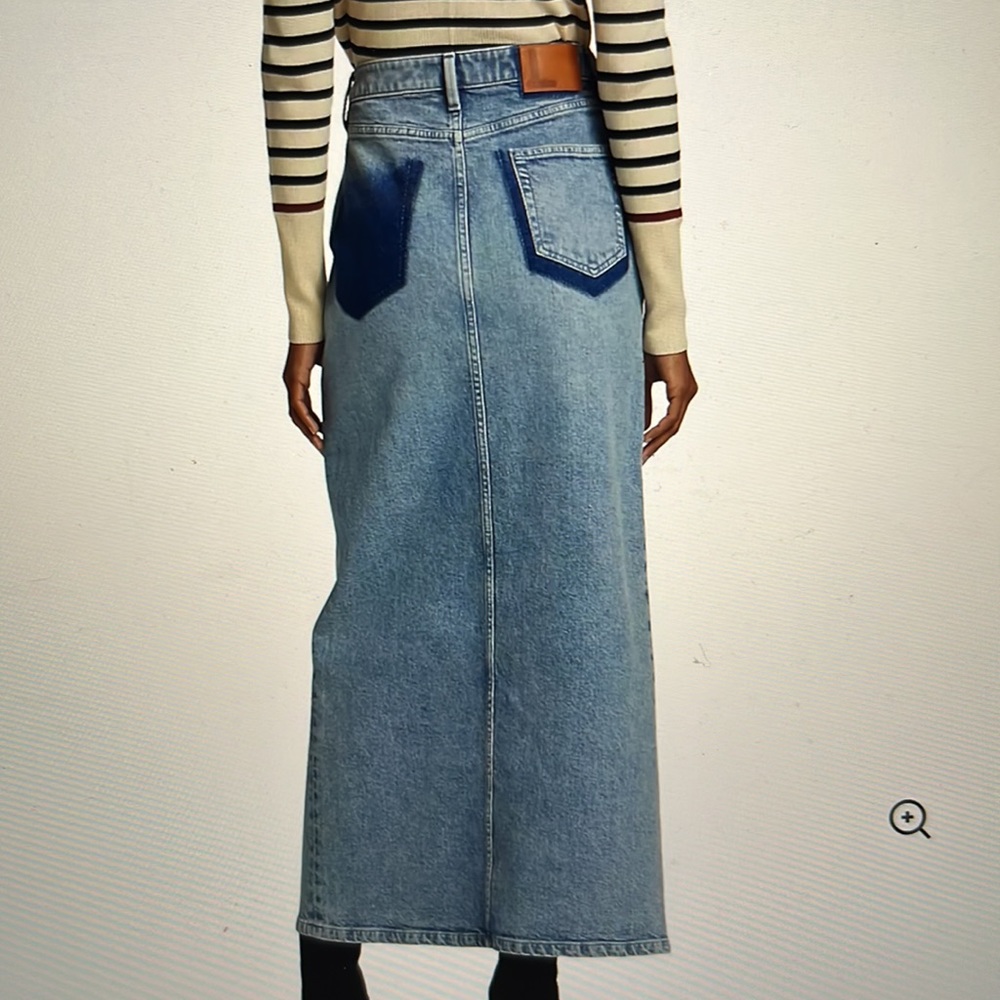 Lafayette 148 New York Maxi Denim Skirt Like New Size 29
